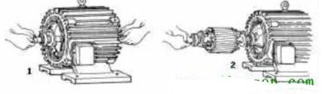 圖1-1-8中央電機(jī)轉(zhuǎn)子的拆卸 圖1-1-8中央電機(jī)轉(zhuǎn)子的拆卸
